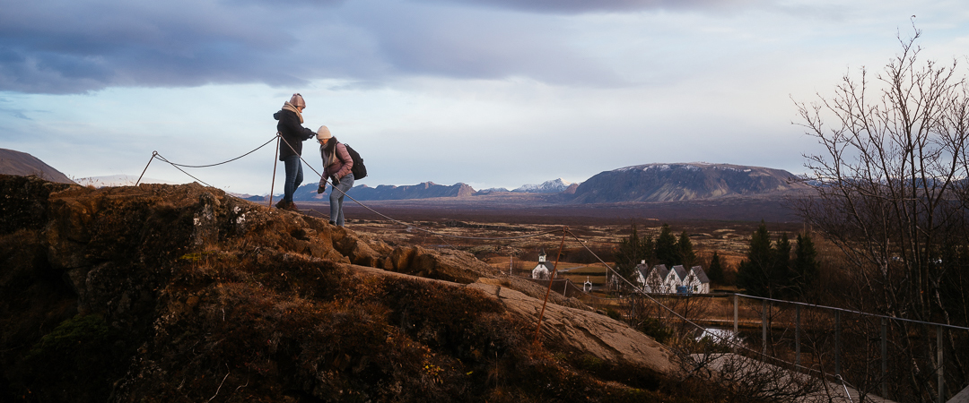 Climbing a rock for a better view