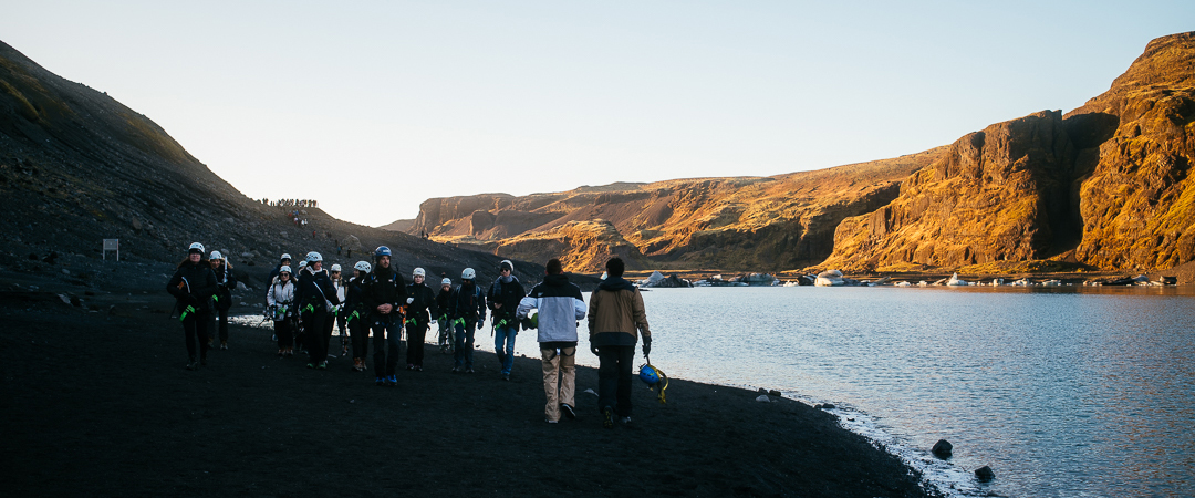 Some glacier tour group headed to Sólheimajökull