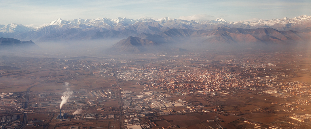 Alps towering over Turin